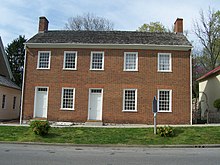 Governor's Headquarters, built in 1817, was home of Davis Floyd and later of William Hendricks. Corydon Governor's residence.jpg