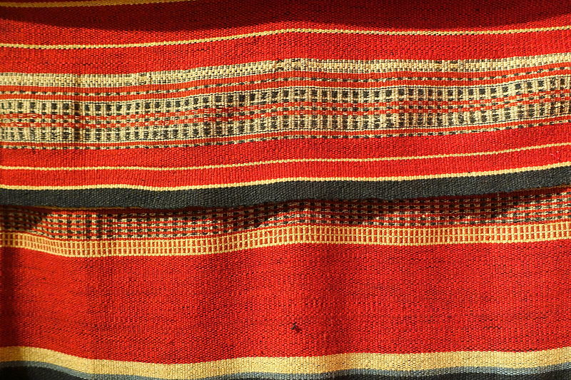 File:Costume detail, Gie-Trieng, Kon Tum, 1940, handmade cotton, natural dyes - Vietnamese Women's Museum - Hanoi, Vietnam - DSC04090.JPG