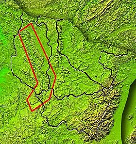 Térkép, amely bemutatja a meuse partok helyét.