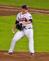 Braves closer Craig Kimbrel pitching in 2011 Craig Kimbrel 9-12-11.jpg