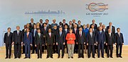 G-20 leaders at the 2017 G-20 Hamburg Summit Cumbre de Lideres del G20 (34935885094) (cropped).jpg