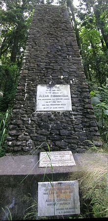 Memorial to Allan Cunningham's discovery of Cunningham's Gap, Cunningham Highway, QLD