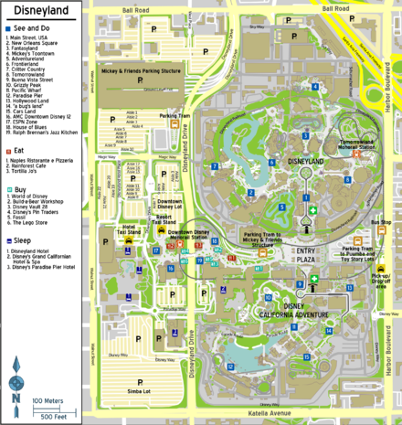 Map of the Disneyland Resort Complex