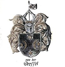 Dressel coat of arms as depicted in Johann Siebmacher's "Wappenbuch" (1605) Dressel coat of arms.jpg