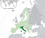 ヨーロッパにおけるイタリアの地図