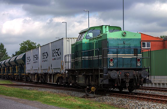 Freight train in Aurich, Germany.