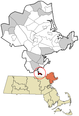 Location in Essex County and the state of Massachusetts.