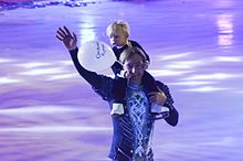 Evgeni Plushenko with son (Snow King show).jpg
