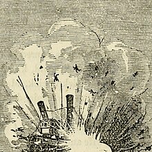 Detail of "Explosion of the A. N. Johnston" from Lloyd's Steamboat Directory, depicting what historian Rebecca Onion describes as a "repetitive motif" in the illustrations, of bodies being propelled into the air by boiler explosions Explosion of the A. N. Johnston from Lloyd's Steamboat Directory.jpg