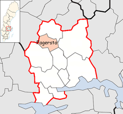 Община Фагерща на картата на лен Вестманланд, Швеция