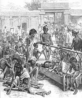 People waiting for famine relief in Bangalore, India (from the Illustrated London News, 1877) Famine in India Natives Waiting for Relief in Bangalore.jpg