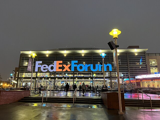 Image: Fed Ex Forum at night