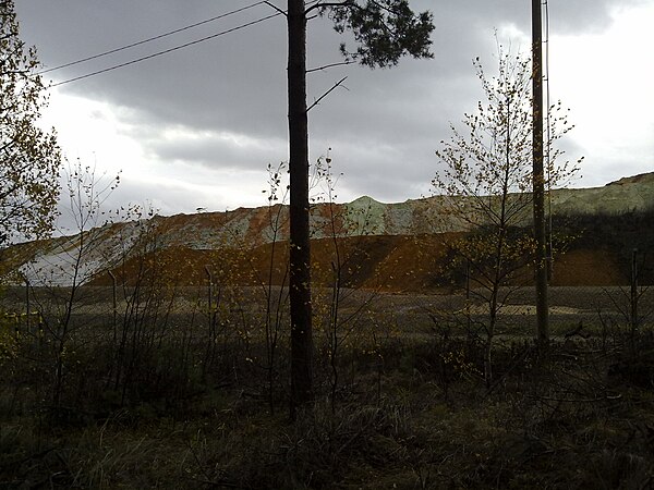 Iron(II) sulfate outside a titanium dioxide factory in Kaanaa, Pori, Finland.