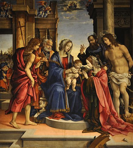Matrimônio mistico de Santa Catarina de Filippino Lippi