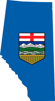 Thumbnail for File:Flag-map of Alberta.svg