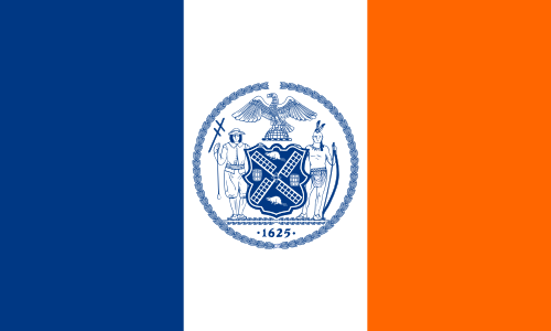 The modern flag of New York City takes its colours from the Dutch flag of the 17th century, and has an orange stripe in honour of the House of Orange-Nassau.
