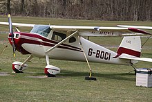 Cessna 140A with the single wing strut G-BOCI Cessna Ce.140A (8650894675).jpg