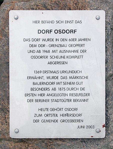 Gedenktafel Osdorfer Str 1 (Großbeeren) Osdorf