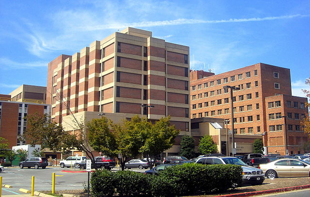 The Pasquerilla Healthcare Center, the Gorman Building, and the Marcus Bles Building, prior to construction of the Verstandig Pavilion