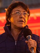 Gloria La Riva lors de la manifestation d'inauguration de Trump SF 20 janvier 2017 (rognée).jpg