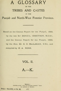 <i>A Glossary of the Tribes and Castes of the Punjab and North-West Frontier Province</i>