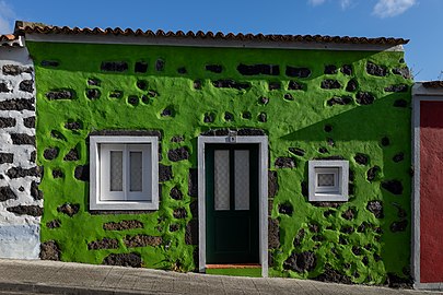 Green stone house, Fenais da Luz, São Miguel Island, Azores, Portugal