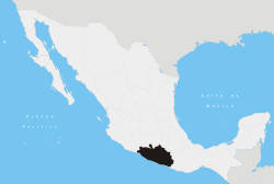 Mapa do México com Guerrero em destaque