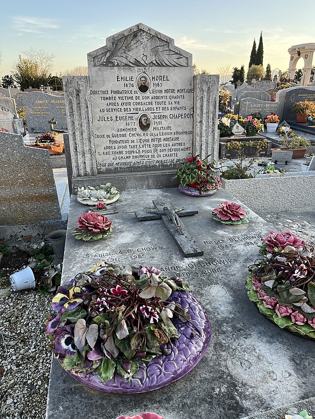 Sépulture de Jules Chaperon au cimetière Sainte-Brigitte à Grasse (06)