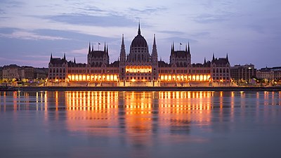 Die Hongaarse Parlementsgebou in Boedapest, Hongarye.