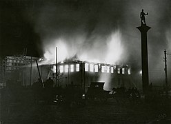 Harmonien brenner, 27. januar 1942 Foto: Alf Schrøder/Riksantikvaren