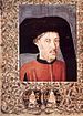 Portrait supposé être celui du prince portugais Henri le Navigateur (Infante D. Henrique), inséré en frontispice d'une édition du livre de 1453 : Crónicas dos Feitos Guiné de Gomes Eanes de Zurara .