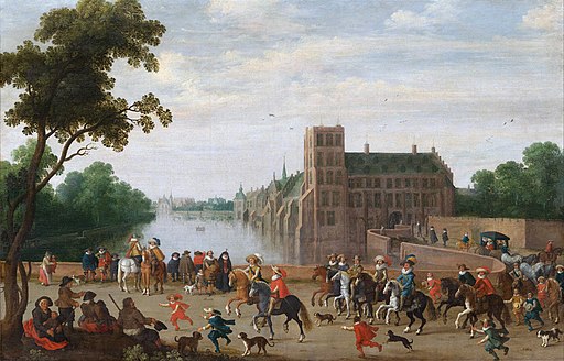 Hofvijver, viewed from Buitenhof, by Dutch school of the 1630s