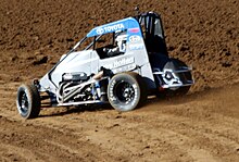 Hollan racing in her POWRi midget at Angell Park Speedway in 2018 HolleyHollanPOWRiAngellPark2018.jpg