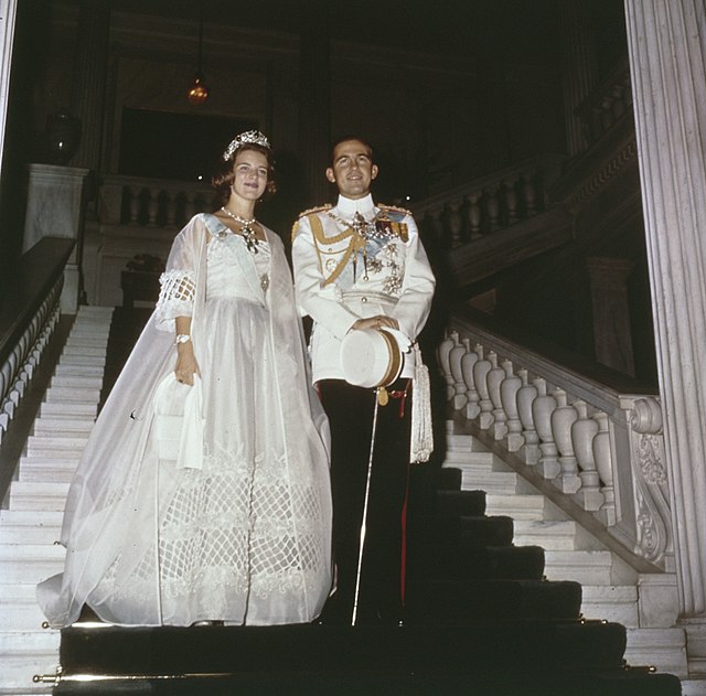Constantine and Anne-Marie at their pre-wedding gala at the Royal Palace