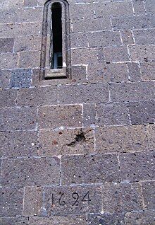 Église Saint-Michel-Archange, Vila Franca do Campo: impact d'un projectile d'artillerie sur le clocher