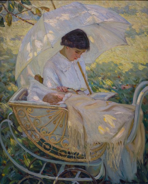 File:In the shade of a Tree by Helen Galloway McNicoll 1910.tif