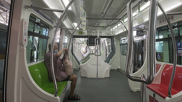 The interior of KL Monorail Scomi SUTRA car