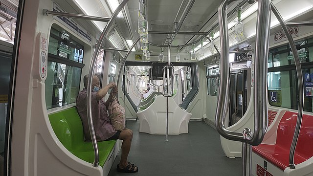 The interior of KL Monorail Scomi SUTRA car