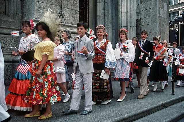 International children in traditional clothing at Liberty Weekend