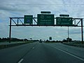 Interstate 29 South at Exit 46B, US 36 West, St. Joseph exit (2004).jpg