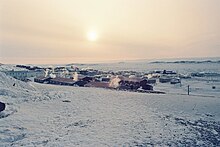 Winter view city of Iqaluit.
