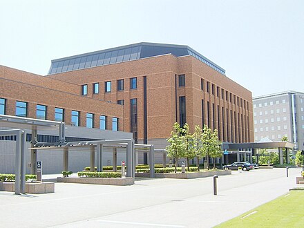 The prefectural assembly building in the prefectural government building complex in Kanazawa