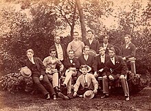 J.H.A. Tremenheere with his teammates in Gloucestershire County Cricket Club in 1872