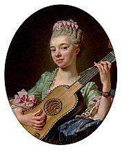 Молодая женщина с гитарой , 1768. Музей изящных искусств, Хьюстон, США.