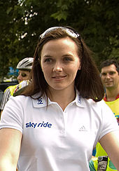 Woman track cyclist.