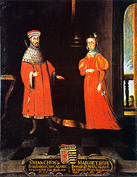 Margarita de Sajonia con su esposo Johannes Cicero.  1625