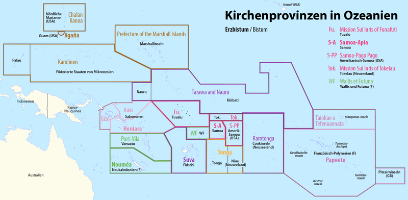 File:Karte Kirchenprovinzen und Diözesen in Ozeanien.png