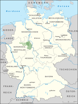 Location of the Teutoburg Forest / Egge Hills Nature Park Karte Naturpark Teutoburger Wald-Eggegebirge.png