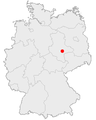Karte von Deutschland - Köthen markiert