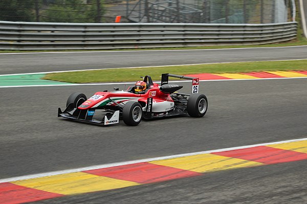 Stroll competing in Formula Three, 2015